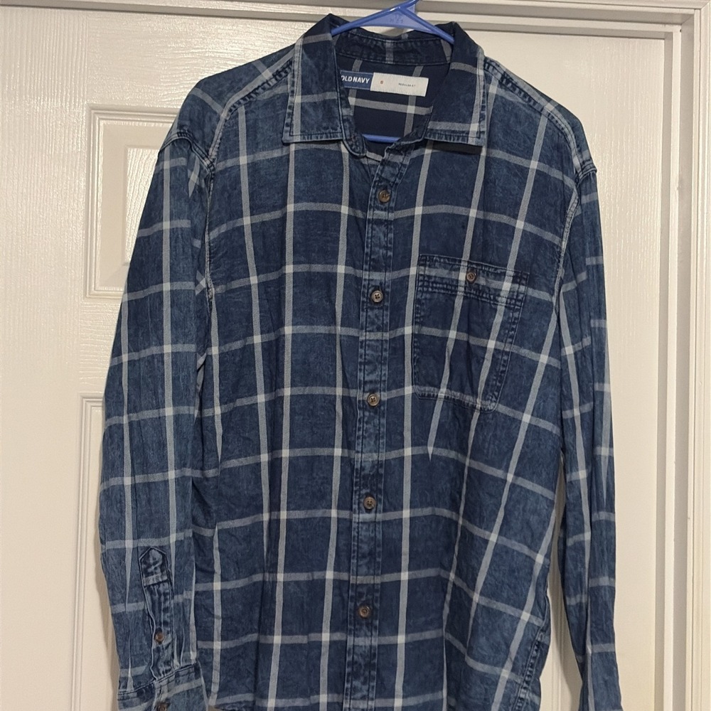 Men's Small Shirts ~ Men's Checked Shirts Old Navy Size S Button Up Long Sleeves